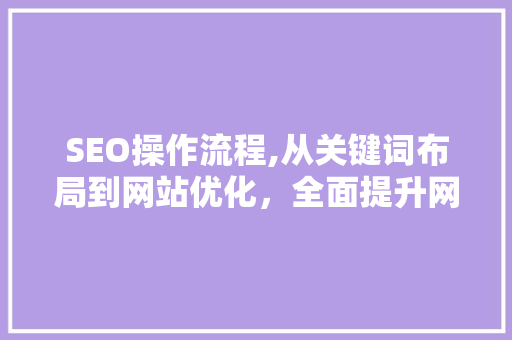SEO操作流程,从关键词布局到网站优化，全面提升网站排名