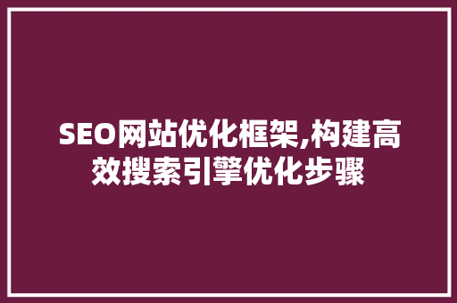 SEO网站优化框架,构建高效搜索引擎优化步骤