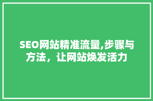 SEO网站精准流量,步骤与方法，让网站焕发活力