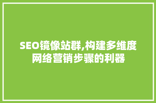SEO镜像站群,构建多维度网络营销步骤的利器