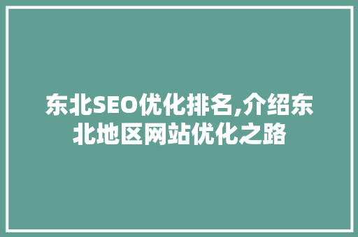 东北SEO优化排名,介绍东北地区网站优化之路