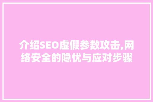 介绍SEO虚假参数攻击,网络安全的隐忧与应对步骤