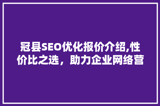 冠县SEO优化报价介绍,性价比之选，助力企业网络营销腾飞  第1张