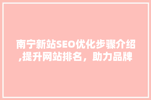 南宁新站SEO优化步骤介绍,提升网站排名，助力品牌腾飞