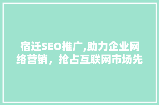 宿迁SEO推广,助力企业网络营销，抢占互联网市场先机