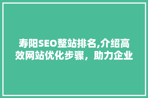 寿阳SEO整站排名,介绍高效网站优化步骤，助力企业互联网发展