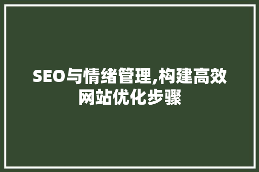 SEO与情绪管理,构建高效网站优化步骤