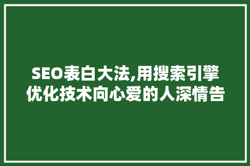 SEO表白大法,用搜索引擎优化技术向心爱的人深情告白