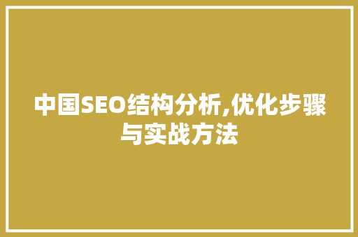 中国SEO结构分析,优化步骤与实战方法