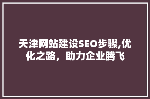天津网站建设SEO步骤,优化之路，助力企业腾飞