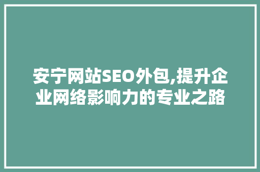 安宁网站SEO外包,提升企业网络影响力的专业之路