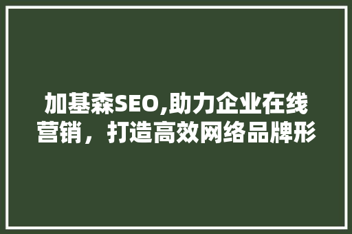 加基森SEO,助力企业在线营销，打造高效网络品牌形象