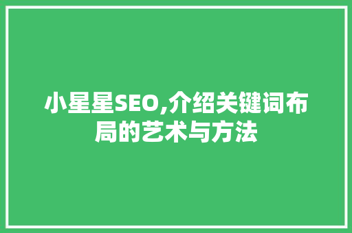 小星星SEO,介绍关键词布局的艺术与方法