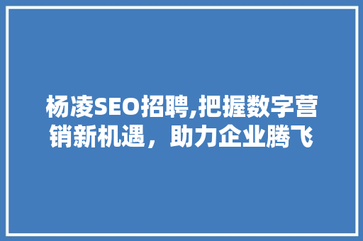 杨凌SEO招聘,把握数字营销新机遇，助力企业腾飞