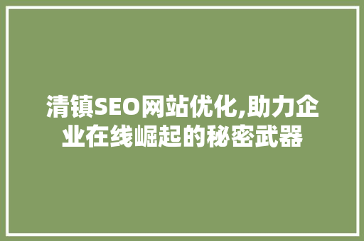 清镇SEO网站优化,助力企业在线崛起的秘密武器