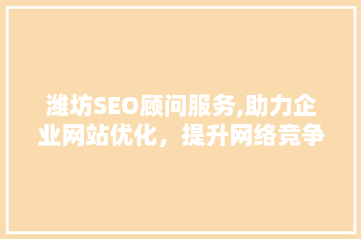 潍坊SEO顾问服务,助力企业网站优化，提升网络竞争力