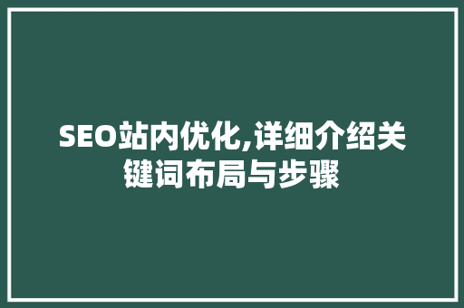SEO站内优化,详细介绍关键词布局与步骤