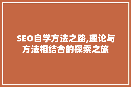 SEO自学方法之路,理论与方法相结合的探索之旅