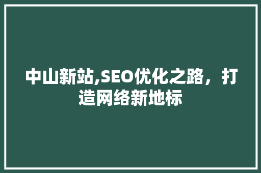 中山新站,SEO优化之路，打造网络新地标