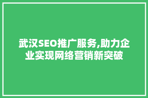 武汉SEO推广服务,助力企业实现网络营销新突破