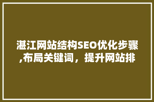 湛江网站结构SEO优化步骤,布局关键词，提升网站排名