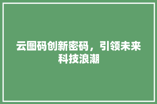 云图码创新密码，引领未来科技浪潮