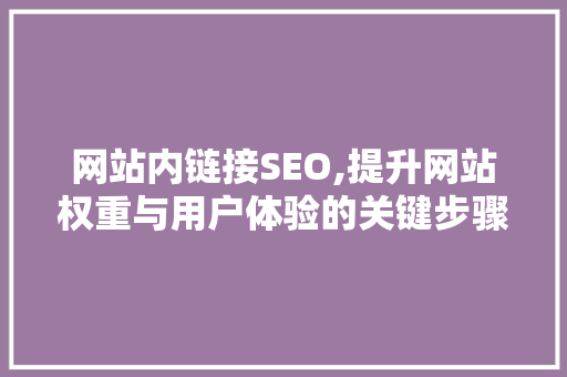 网站内链接SEO,提升网站权重与用户体验的关键步骤