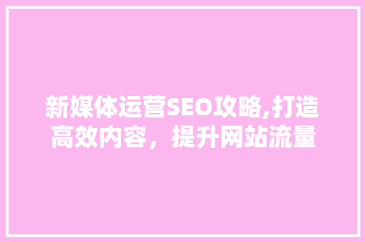 新媒体运营SEO攻略,打造高效内容，提升网站流量