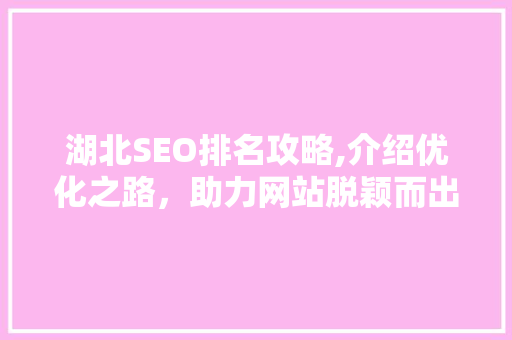 湖北SEO排名攻略,介绍优化之路，助力网站脱颖而出