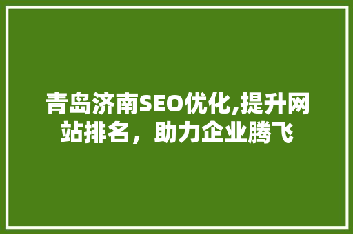 青岛济南SEO优化,提升网站排名，助力企业腾飞