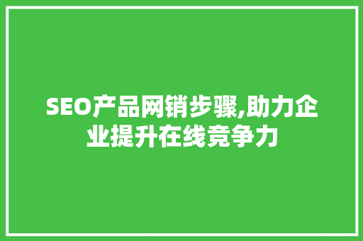 SEO产品网销步骤,助力企业提升在线竞争力