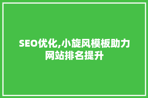 SEO优化,小旋风模板助力网站排名提升