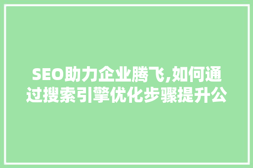 SEO助力企业腾飞,如何通过搜索引擎优化步骤提升公司知名度