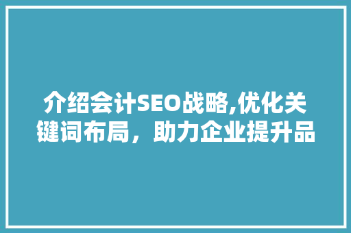 介绍会计SEO战略,优化关键词布局，助力企业提升品牌影响力