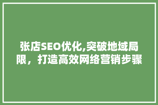张店SEO优化,突破地域局限，打造高效网络营销步骤
