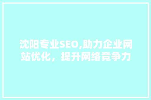 沈阳专业SEO,助力企业网站优化，提升网络竞争力