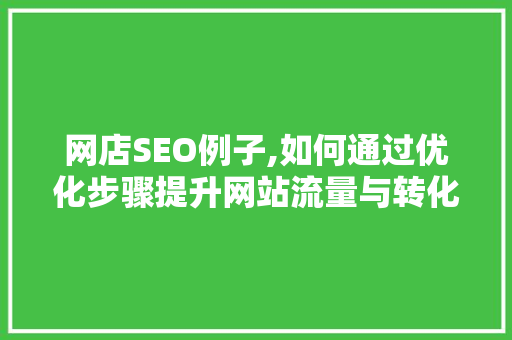网店SEO例子,如何通过优化步骤提升网站流量与转化率