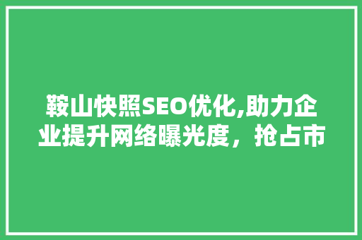 鞍山快照SEO优化,助力企业提升网络曝光度，抢占市场先机