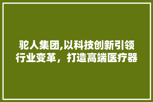 驼人集团,以科技创新引领行业变革，打造高端医疗器械领军品牌