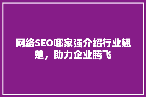网络SEO哪家强介绍行业翘楚，助力企业腾飞