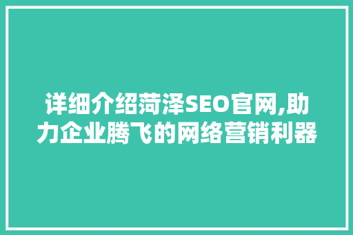 详细介绍菏泽SEO官网,助力企业腾飞的网络营销利器