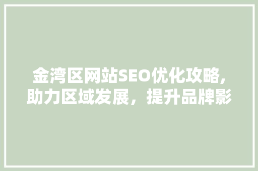 金湾区网站SEO优化攻略,助力区域发展，提升品牌影响力  第1张