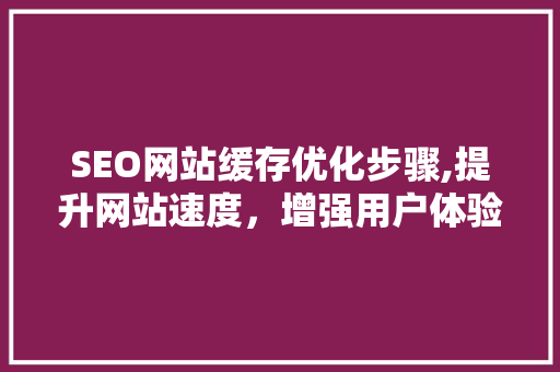 SEO网站缓存优化步骤,提升网站速度，增强用户体验