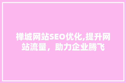 禅城网站SEO优化,提升网站流量，助力企业腾飞