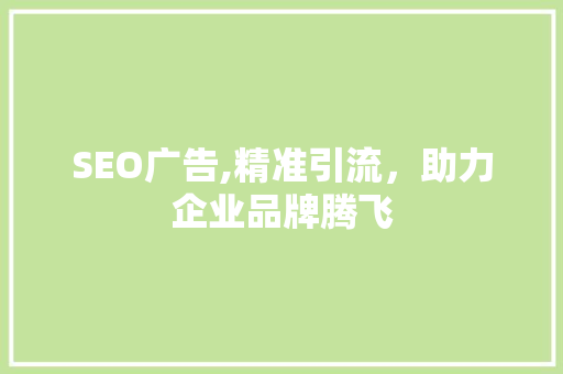 SEO广告,精准引流，助力企业品牌腾飞
