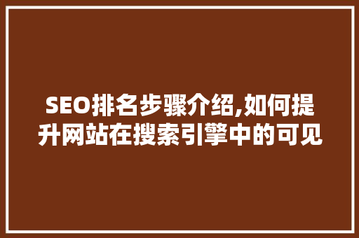 SEO排名步骤介绍,如何提升网站在搜索引擎中的可见度