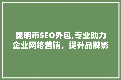 昆明市SEO外包,专业助力企业网络营销，提升品牌影响力