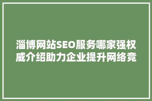 淄博网站SEO服务哪家强权威介绍助力企业提升网络竞争力