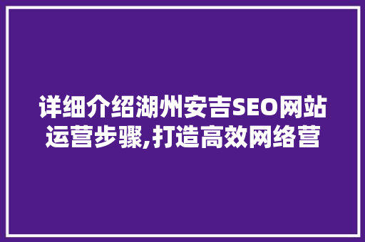 详细介绍湖州安吉SEO网站运营步骤,打造高效网络营销新路径