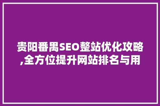 贵阳番禺SEO整站优化攻略,全方位提升网站排名与用户体验  第1张